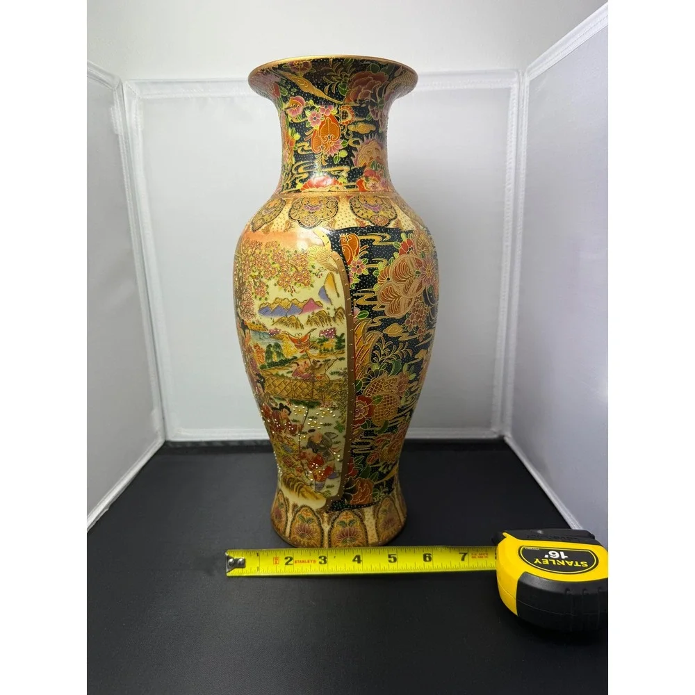 Vintage Chinese‎ Satsuma Vase decorative 14
